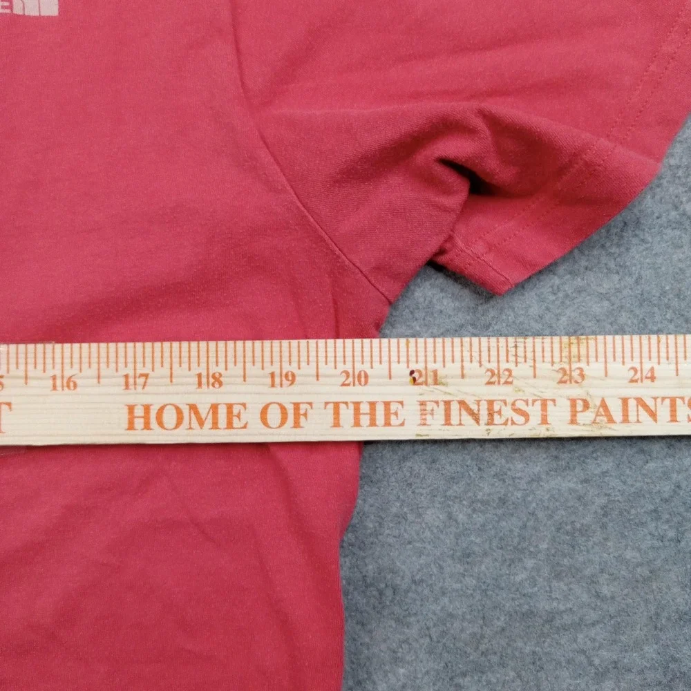 North Face Shirt Mens Medium Red Never Stop Exploring Bear‎ Graphic Tagless Tee